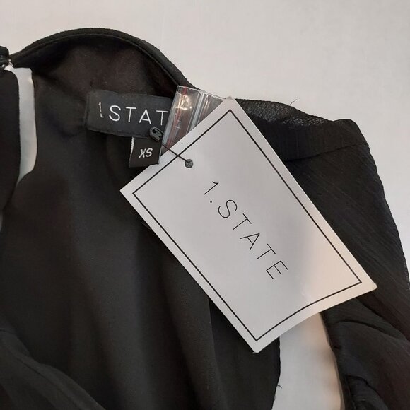 1. State Black Tiered Mini Sleeveless Dress NWT - Picture 11 of 12